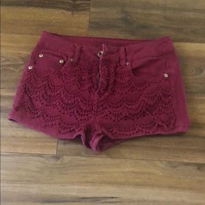 Burgundy Dollhouse size 6 shorts